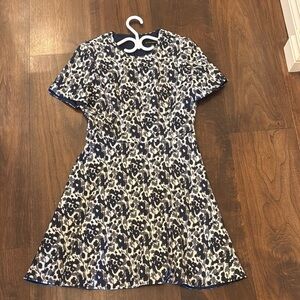 Black Halo Navy and White Dress